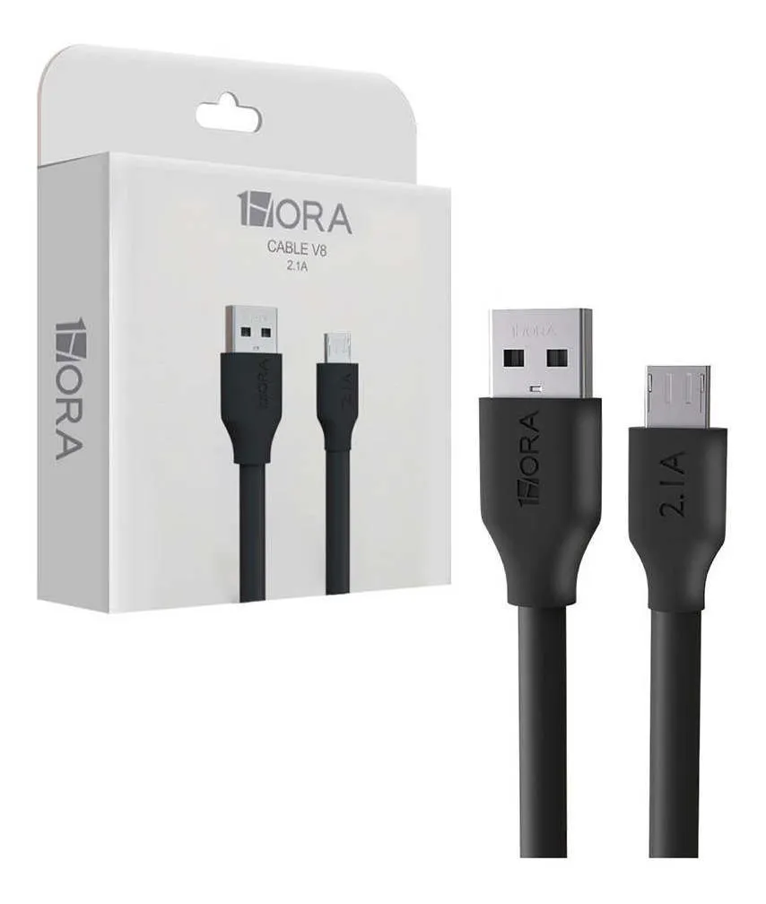 Cable 1hora V8 USB Carga Rapida 1 Metro Caja Blanca - Cab236